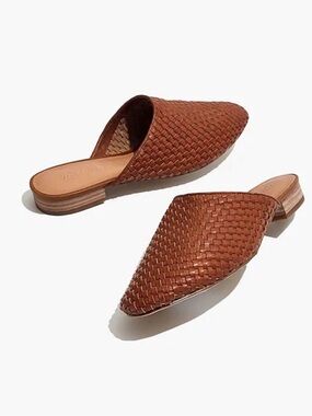 Madewell Brown Woven Leather Mules